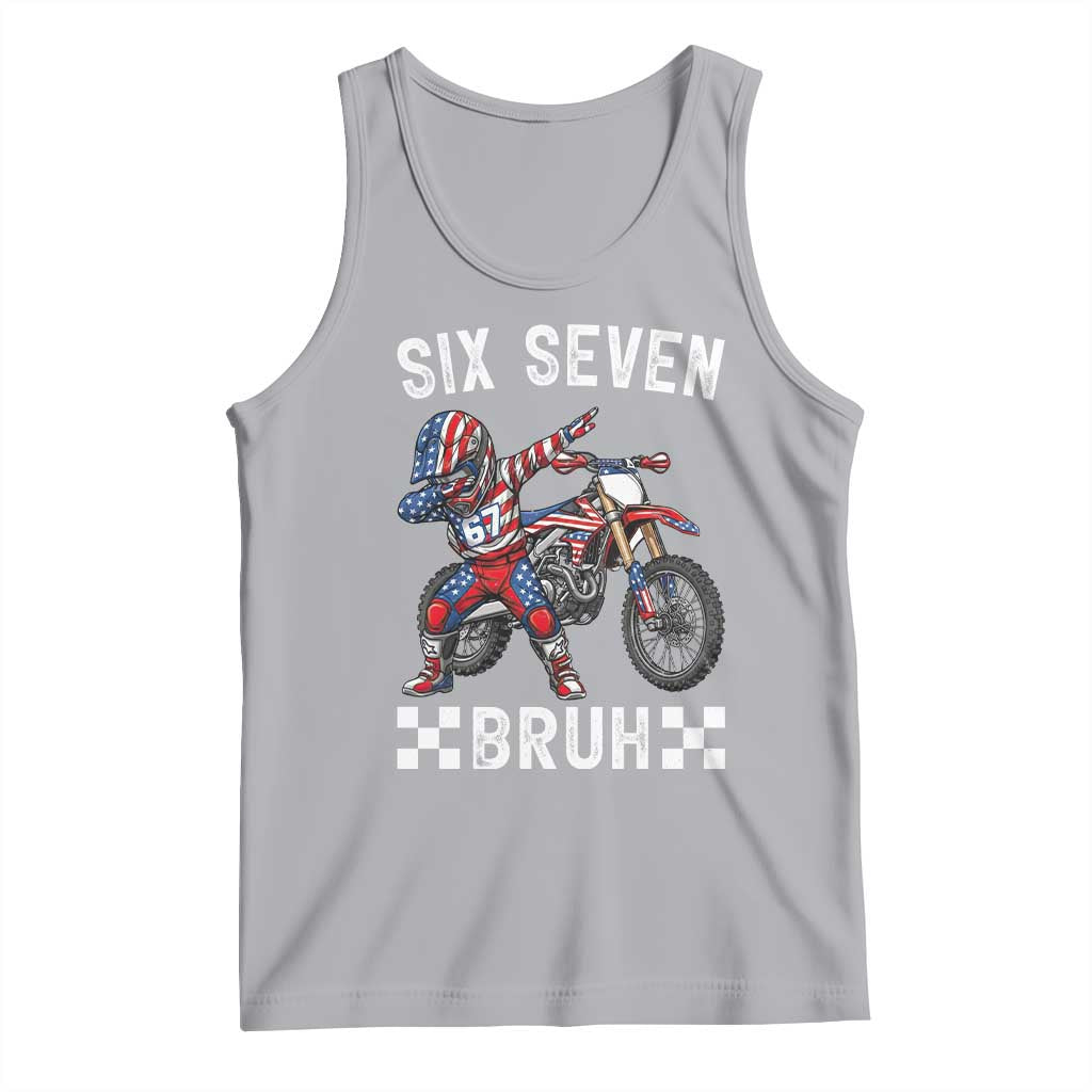67 Bruh Meme Tank Top Funny Six Seven Dirt Bike Patriotic American Flag TS14 Athletic Heather Print Your Wear