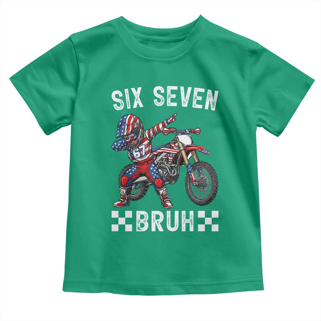 67 Bruh Meme Toddler T Shirt Funny Six Seven Dirt Bike Patriotic American Flag TS14 Irish Green Print Your Wear
