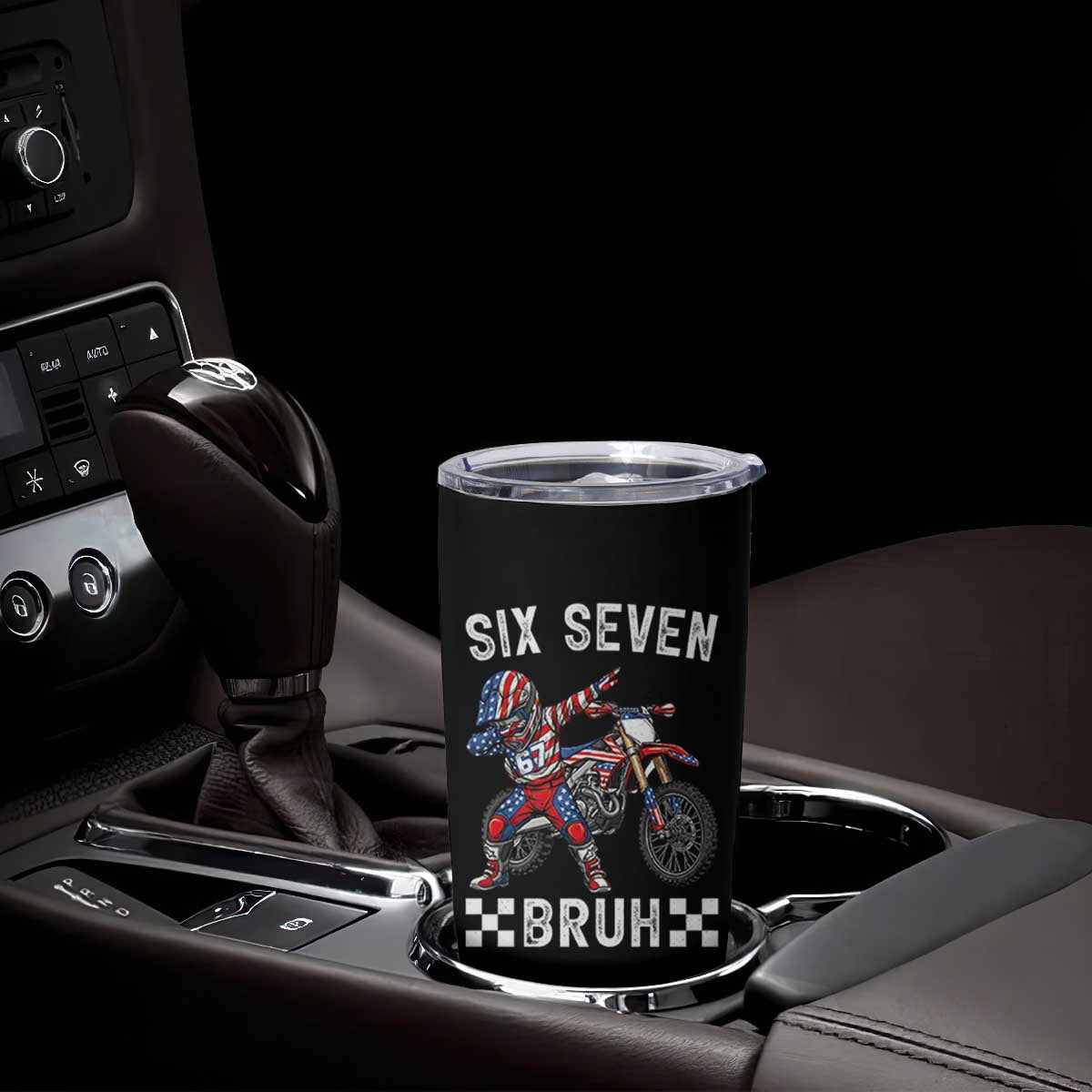 67 Bruh Meme Tumbler Cup Funny Six Seven Dirt Bike Patriotic American Flag TS14 Print Your Wear