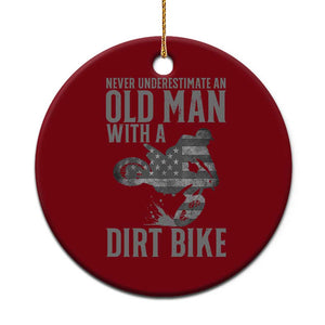 Funny Dirt Bike Motocross Ceramic Ornament Never Underestimate An Old Man With A Dirt Bike Motocross TS14 1pc Red Print Your Wear