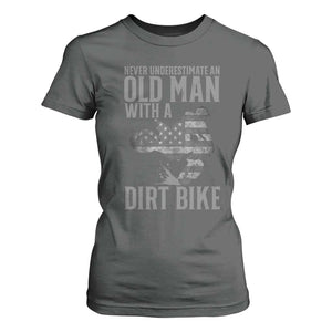 Funny Dirt Bike Motocross T Shirt For Women Never Underestimate An Old Man With A Dirt Bike Motocross TS14 Dark Heather Print Your Wear
