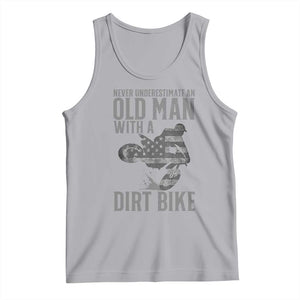 Funny Dirt Bike Motocross Tank Top Never Underestimate An Old Man With A Dirt Bike Motocross TS14 Athletic Heather Print Your Wear