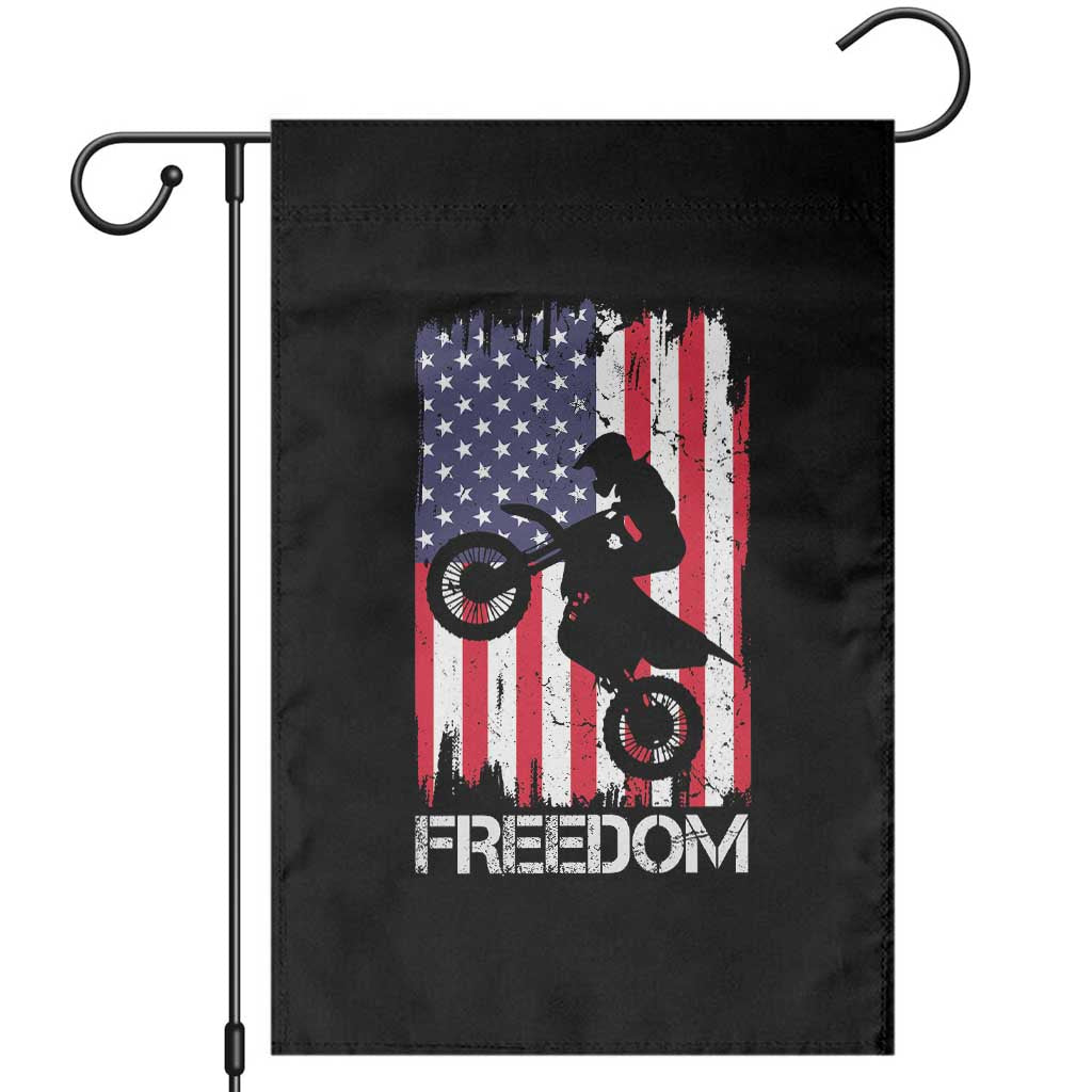 Freedom Motocross Dirt Bike Garden Flag Patriotic American Flag TS14 Black Print Your Wear