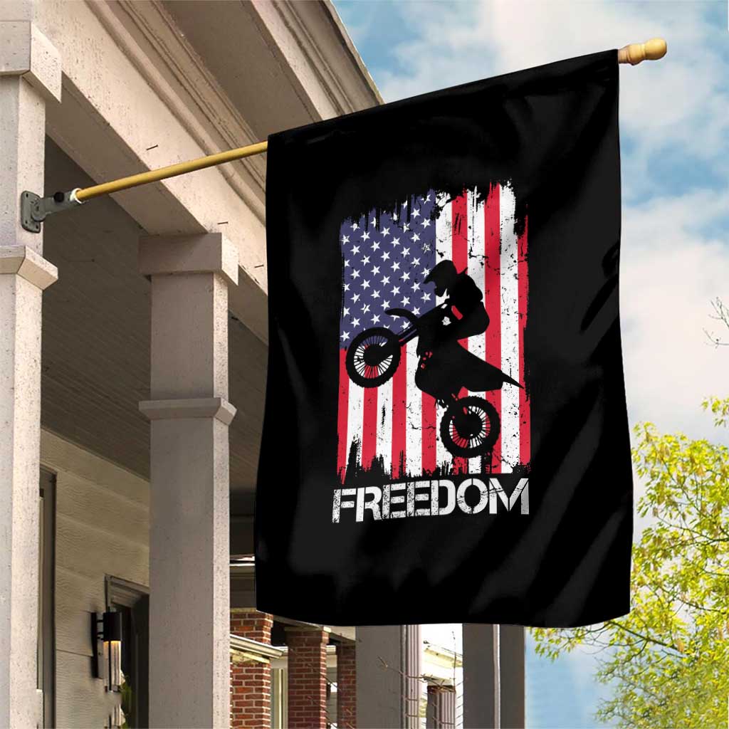 Freedom Motocross Dirt Bike Garden Flag Patriotic American Flag TS14 Print Your Wear