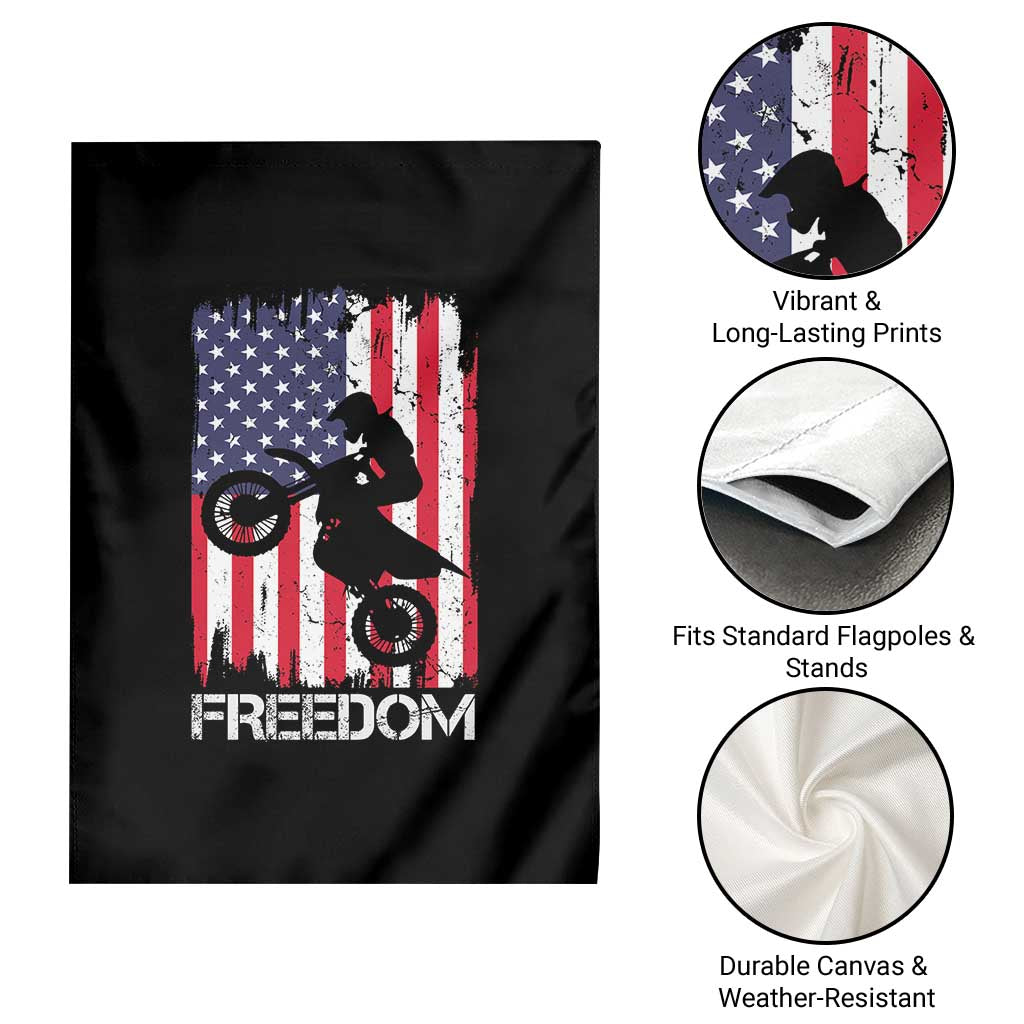 Freedom Motocross Dirt Bike Garden Flag Patriotic American Flag TS14 Print Your Wear