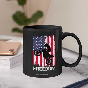 Freedom Motocross Dirt Bike Coffee Mug Patriotic American Flag TS14 Print Your Wear