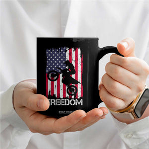 Freedom Motocross Dirt Bike Coffee Mug Patriotic American Flag TS14 Print Your Wear