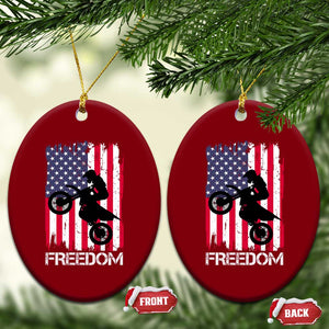 Freedom Motocross Dirt Bike Ceramic Ornament Patriotic American Flag TS14 Print Your Wear