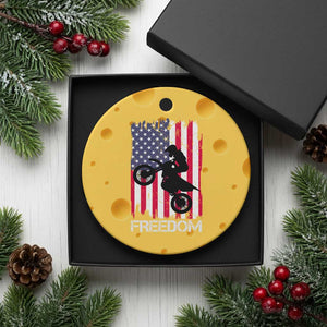 Freedom Motocross Dirt Bike Ceramic Ornament Patriotic American Flag TS14 1pc Yellow Cheese Print Your Wear