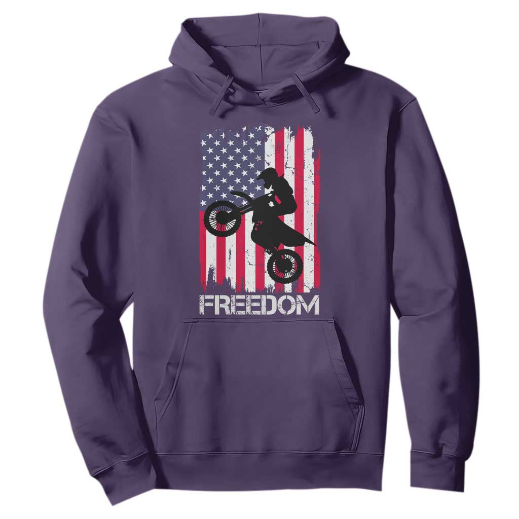 Freedom Motocross Dirt Bike Hoodie Patriotic American Flag TS14 Purple Print Your Wear