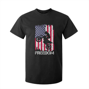 Freedom Motocross Dirt Bike T Shirt For Kid Patriotic American Flag TS14 Black Print Your Wear