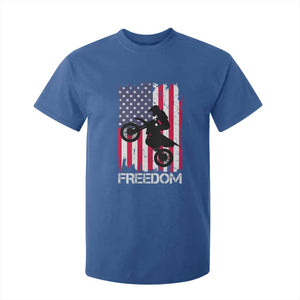 Freedom Motocross Dirt Bike T Shirt For Kid Patriotic American Flag TS14 Royal Blue Print Your Wear