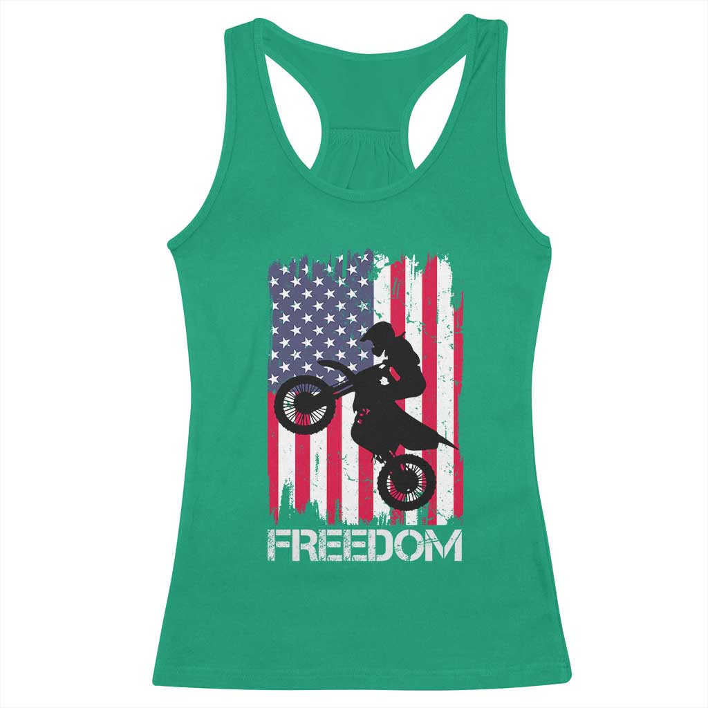 Freedom Motocross Dirt Bike Racerback Tank Top Patriotic American Flag TS14 Irish Green Print Your Wear