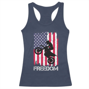 Freedom Motocross Dirt Bike Racerback Tank Top Patriotic American Flag TS14 Navy Print Your Wear