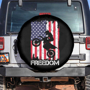 Freedom Motocross Dirt Bike Spare Tire Cover Patriotic American Flag TS14 No hole Black Print Your Wear