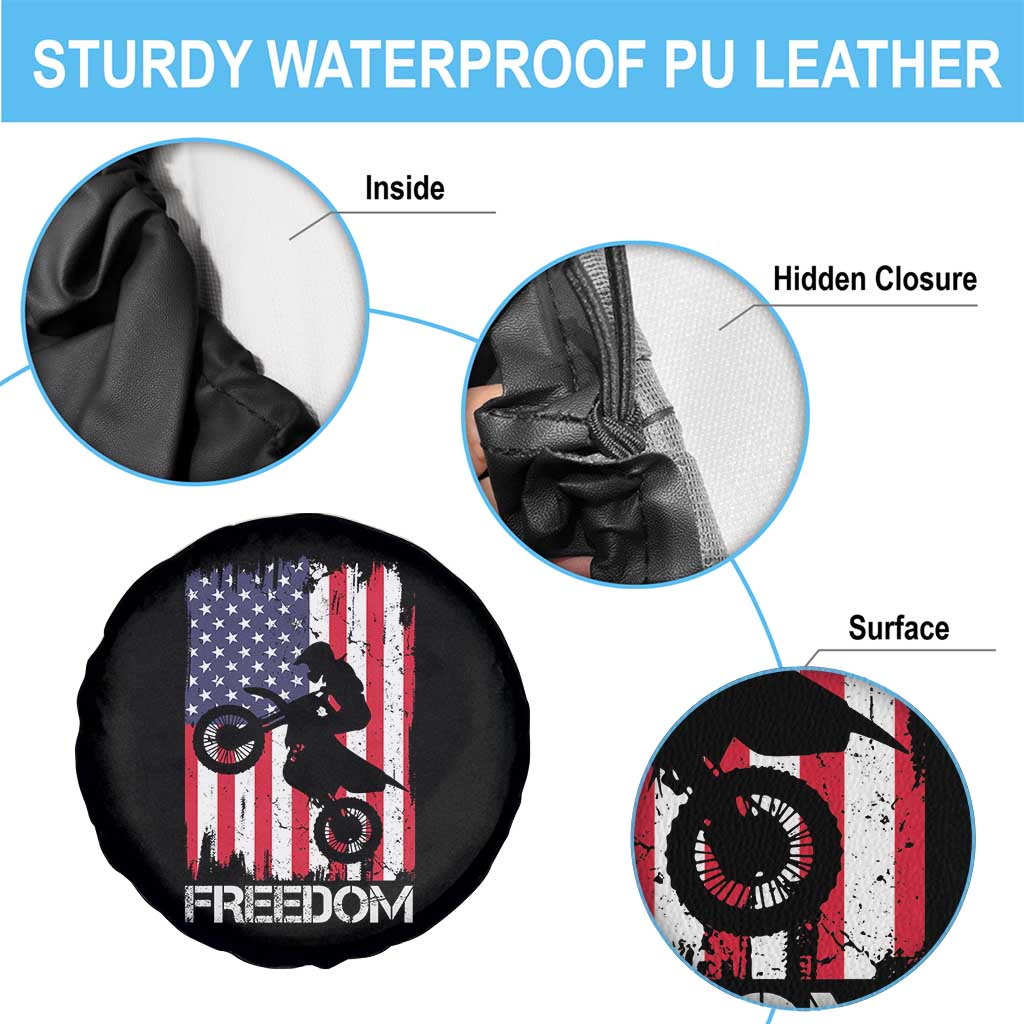 Freedom Motocross Dirt Bike Spare Tire Cover Patriotic American Flag TS14 Print Your Wear