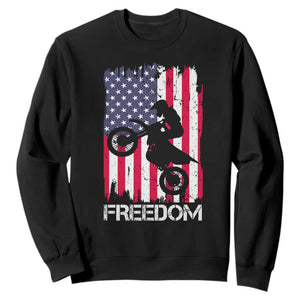 Freedom Motocross Dirt Bike Sweatshirt Patriotic American Flag TS14 Black Print Your Wear