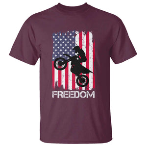 Freedom Motocross Dirt Bike T Shirt Patriotic American Flag TS14 Maroon Print Your Wear