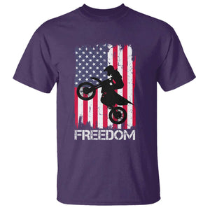 Freedom Motocross Dirt Bike T Shirt Patriotic American Flag TS14 Purple Print Your Wear