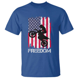 Freedom Motocross Dirt Bike T Shirt Patriotic American Flag TS14 Royal Blue Print Your Wear