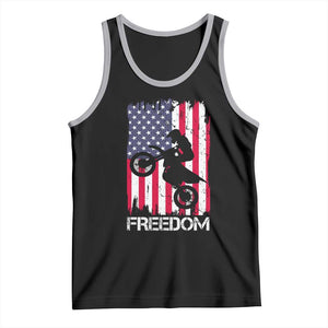 Freedom Motocross Dirt Bike Tank Top Patriotic American Flag TS14 Black Athletic Heather Print Your Wear