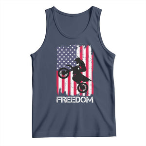 Freedom Motocross Dirt Bike Tank Top Patriotic American Flag TS14 Navy Print Your Wear