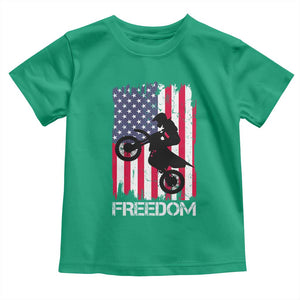 Freedom Motocross Dirt Bike Toddler T Shirt Patriotic American Flag TS14 Irish Green Print Your Wear