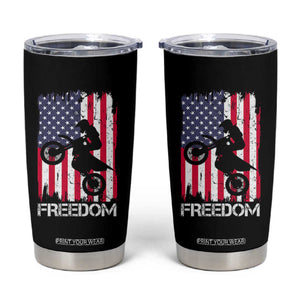 Freedom Motocross Dirt Bike Tumbler Cup Patriotic American Flag TS14 Black Print Your Wear