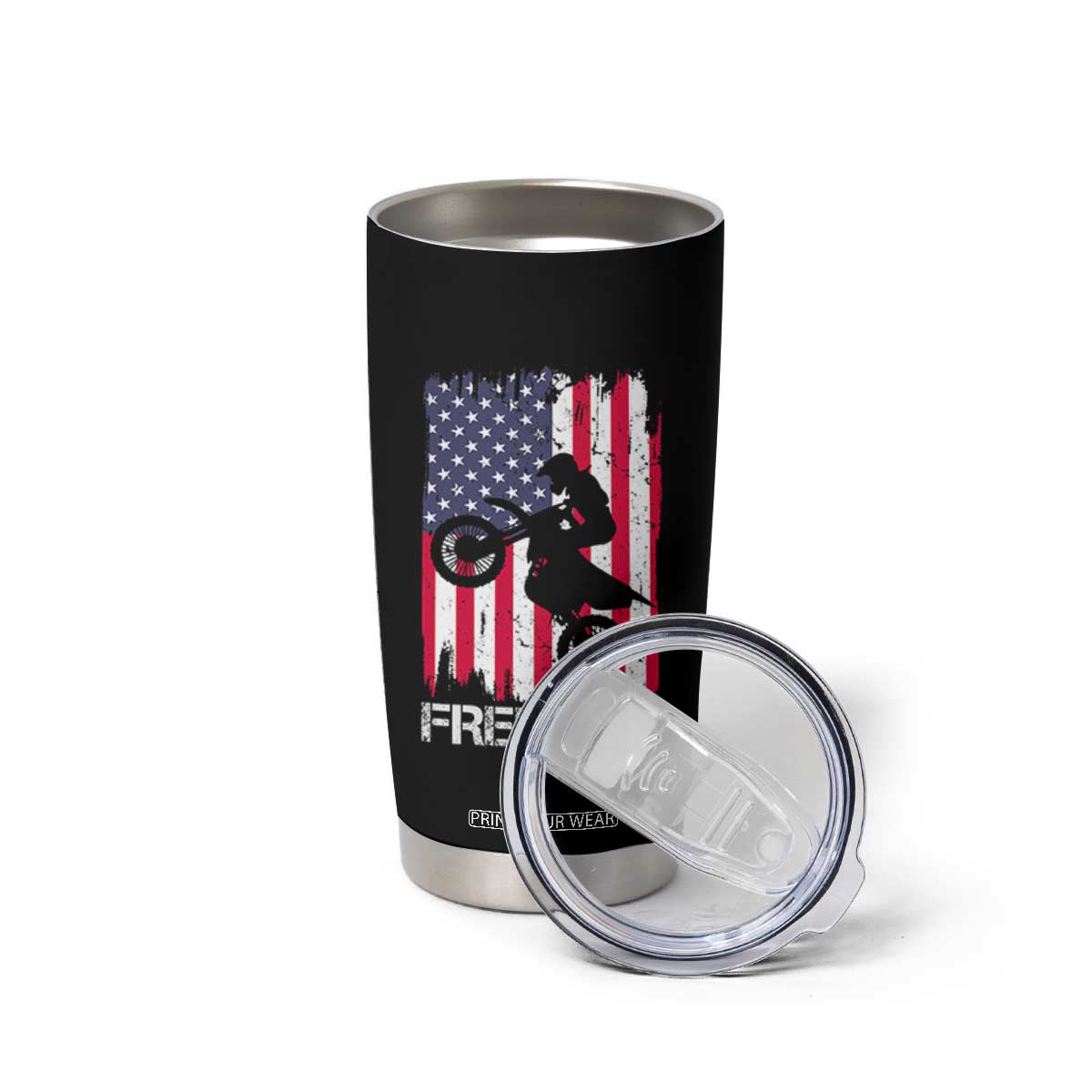 Freedom Motocross Dirt Bike Tumbler Cup Patriotic American Flag TS14 Print Your Wear