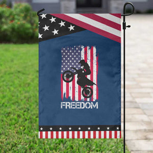 Freedom Motocross Dirt Bike Garden Flag Patriotic American Flag TS14 Classic Blue Black Print Your Wear