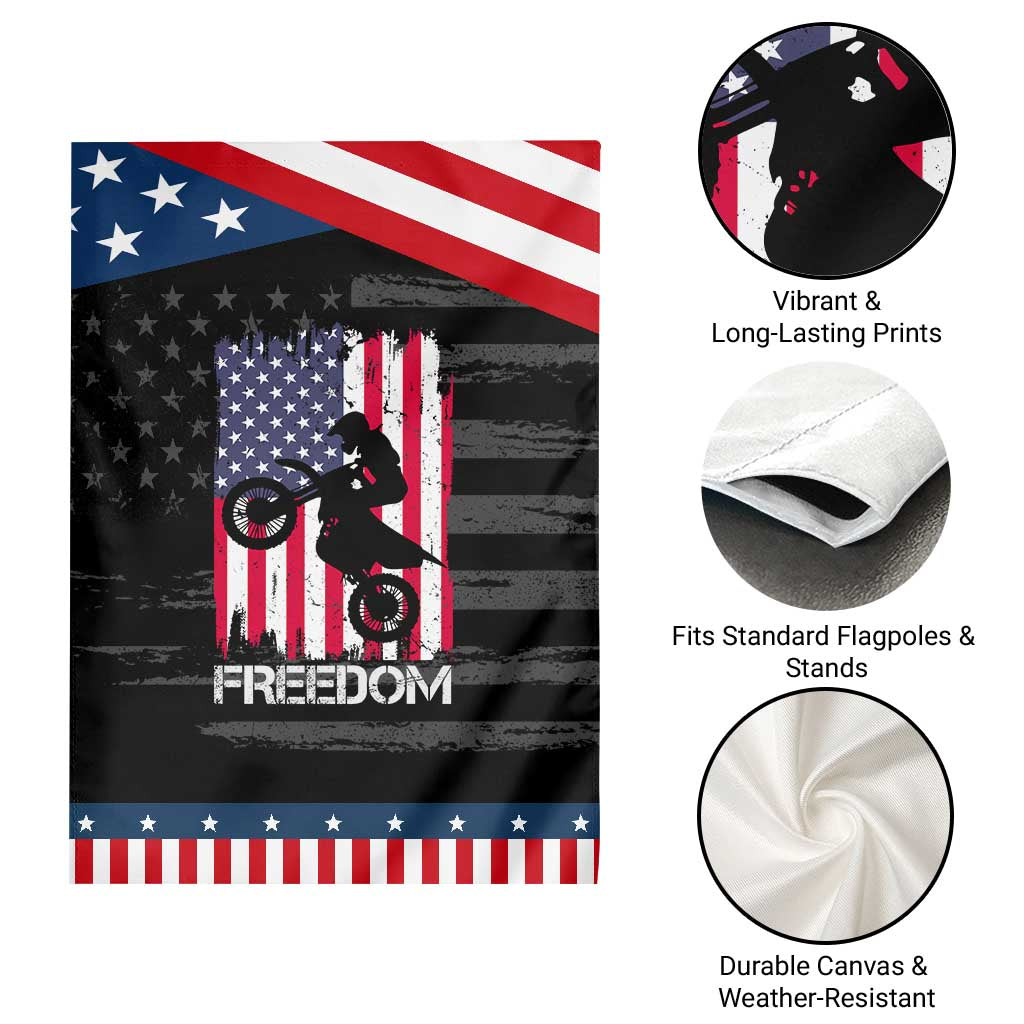 Freedom Motocross Dirt Bike Garden Flag Patriotic American Flag TS14 Print Your Wear