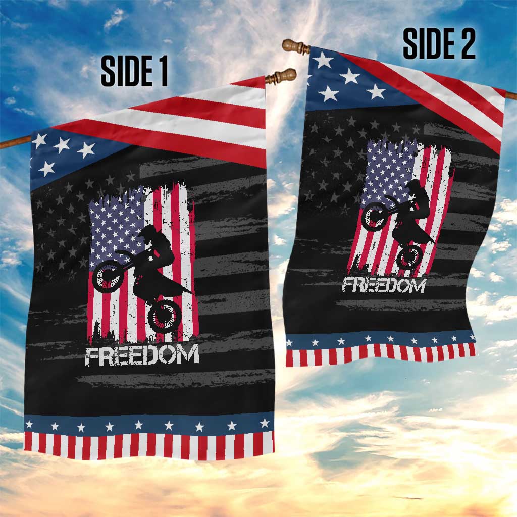 Freedom Motocross Dirt Bike Garden Flag Patriotic American Flag TS14 Print Your Wear