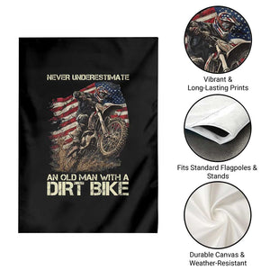 Dirt Bike American Flag Garden Flag Never Underestimate An Old Man With A Dirt Bike Motocross TS14 Print Your Wear