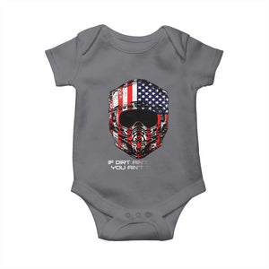Dirt Bike American Flag Patriotic Baby Onesie If Dirt Ain't Flyin You Ain't Tryin TS14 Charcoal Print Your Wear