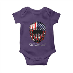 Dirt Bike American Flag Patriotic Baby Onesie If Dirt Ain't Flyin You Ain't Tryin TS14 Purple Print Your Wear
