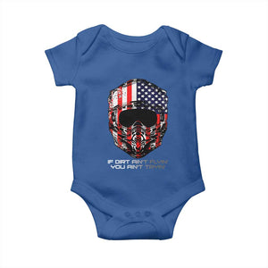 Dirt Bike American Flag Patriotic Baby Onesie If Dirt Ain't Flyin You Ain't Tryin TS14 Royal Blue Print Your Wear