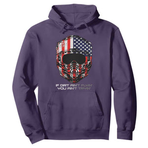 Dirt Bike American Flag Patriotic Hoodie If Dirt Ain't Flyin You Ain't Tryin TS14 Purple Print Your Wear