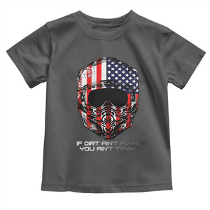 Dirt Bike American Flag Patriotic Toddler T Shirt If Dirt Ain't Flyin You Ain't Tryin TS14 Dark Heather Print Your Wear