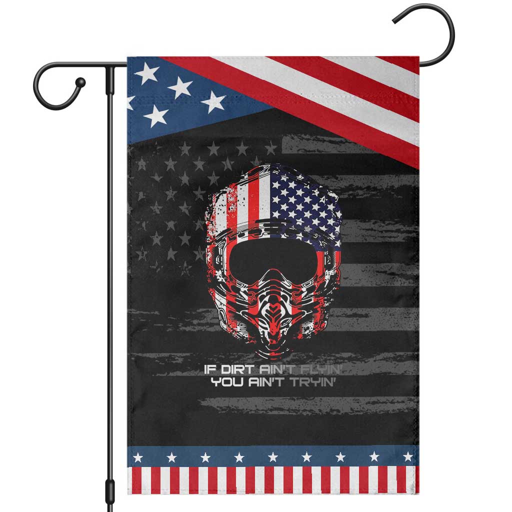 Dirt Bike American Flag Patriotic Garden Flag If Dirt Ain't Flyin You Ain't Tryin TS14 Distressed Black Blue Print Your Wear