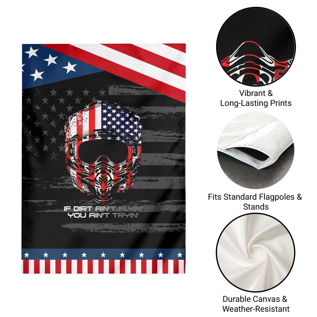 Dirt Bike American Flag Patriotic Garden Flag If Dirt Ain't Flyin You Ain't Tryin TS14 Print Your Wear
