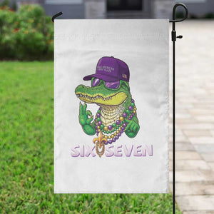 Mardi Gras Alligator Garden Flag Funny Six Seven MAGA Political Meme TS14 Print Your Wear