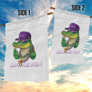 Mardi Gras Alligator Garden Flag Funny Six Seven MAGA Political Meme TS14 Print Your Wear