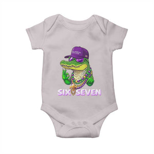 Mardi Gras Alligator Baby Onesie Funny Six Seven MAGA Political Meme TS14 Ice Gray Print Your Wear