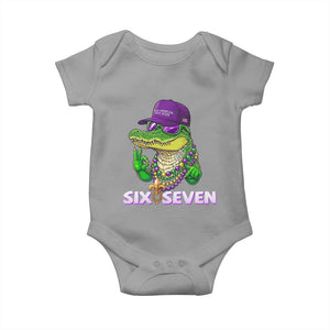 Mardi Gras Alligator Baby Onesie Funny Six Seven MAGA Political Meme TS14 Sport Gray Print Your Wear