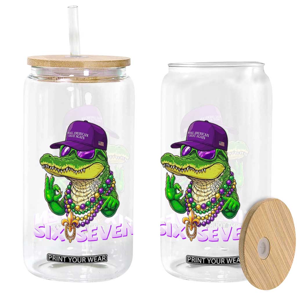 Mardi Gras Alligator Glass Can Funny Six Seven MAGA Political Meme TS14 Print Your Wear