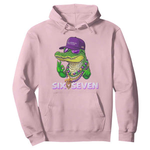 Mardi Gras Alligator Hoodie Funny Six Seven MAGA Political Meme TS14 Light Pink Print Your Wear