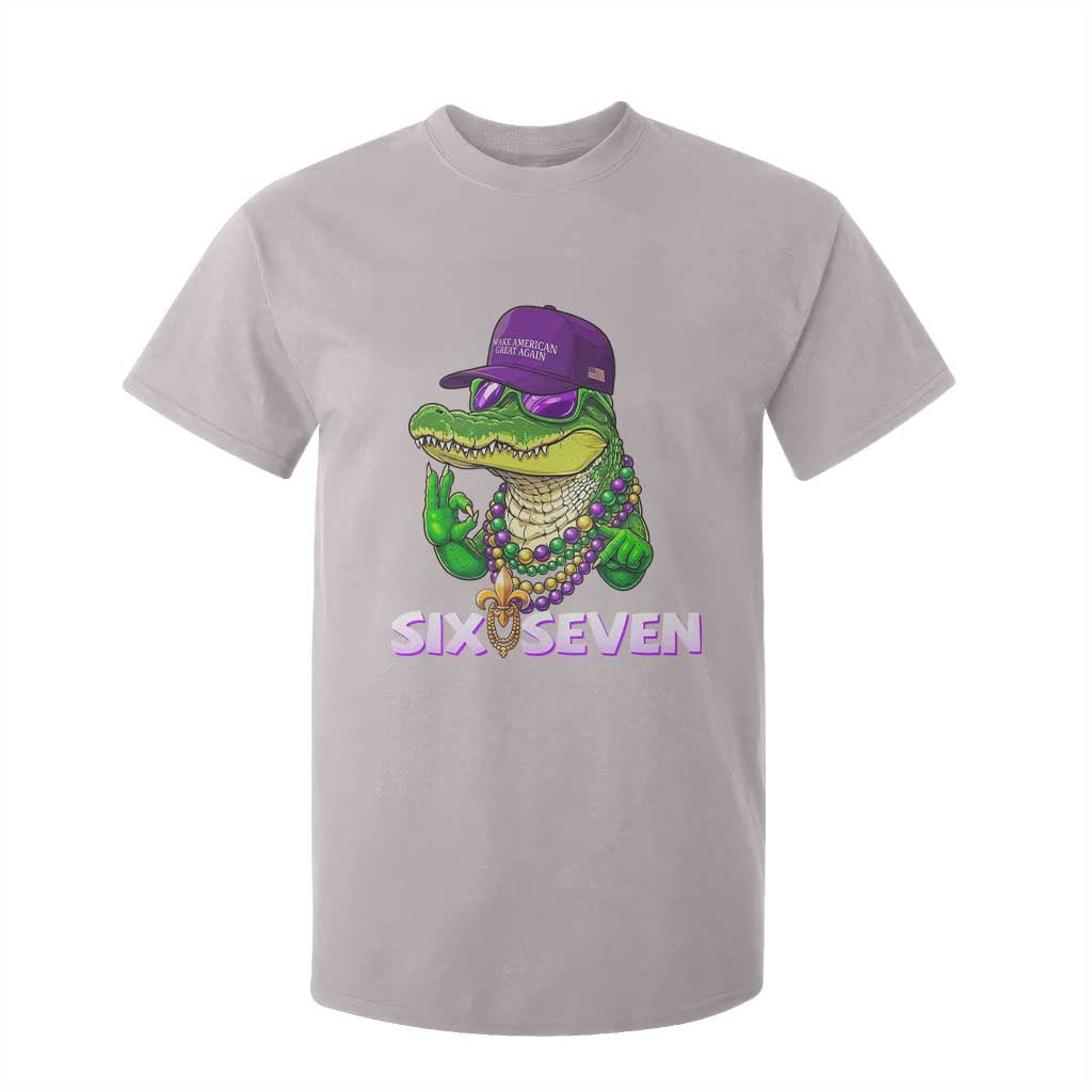 Mardi Gras Alligator T Shirt For Kid Funny Six Seven MAGA Political Meme TS14 Ice Gray Print Your Wear