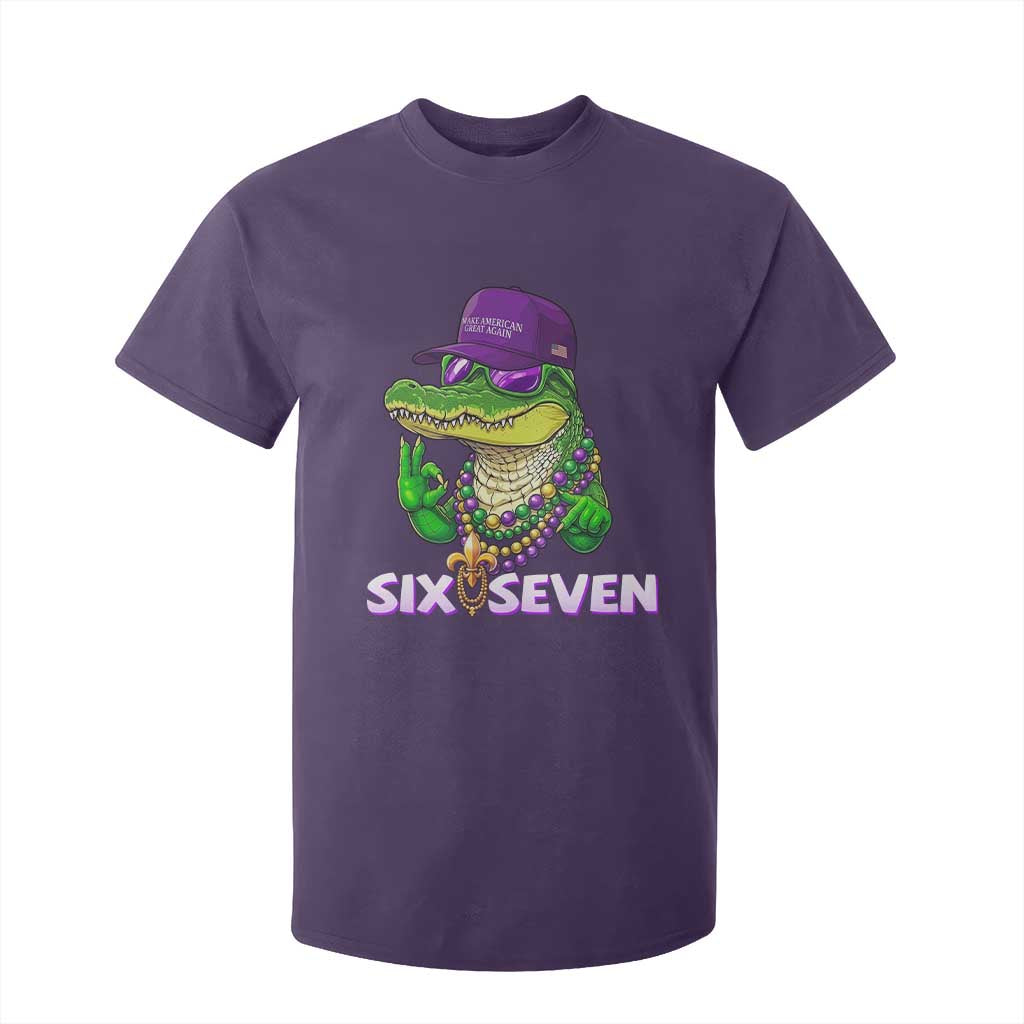 Mardi Gras Alligator T Shirt For Kid Funny Six Seven MAGA Political Meme TS14 Purple Print Your Wear