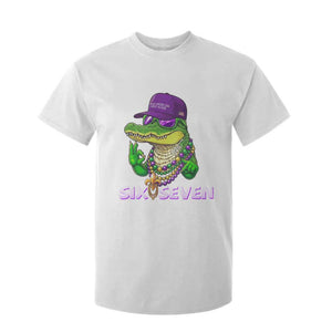Mardi Gras Alligator T Shirt For Kid Funny Six Seven MAGA Political Meme TS14 White Print Your Wear