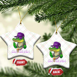 Mardi Gras Alligator Ceramic Ornament Funny Six Seven MAGA Political Meme TS14 Print Your Wear